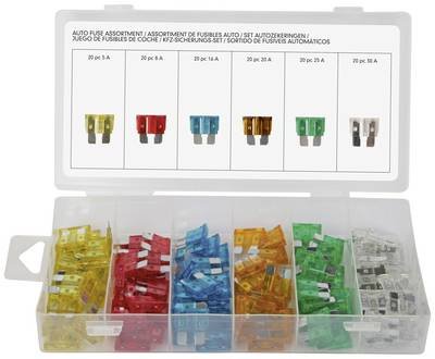 Toolland HAS08 Standard Flachsicherung 5 A, 10 A, 15 A, 20 A, 25 A, 30 A 120 Teile