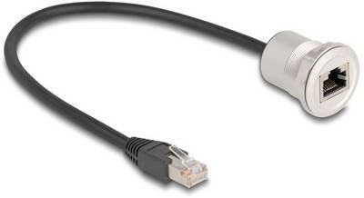 Delock 88187 RJ45 Netzwerkkabel, Patchkabel CAT 5e S/UTP 0.30 m Schwarz, Silber 1 St.