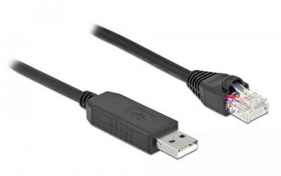 Delock 64160 RJ45 / USB Netzwerkkabel, Patchkabel 1.00 m Schwarz 1 St.