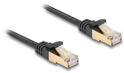 Delock 80330 RJ45 Netzwerkkabel, Patchkabel CAT 6a S/FTP 10.00 m Schwarz 1 St.
