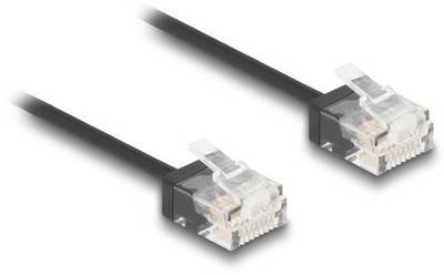 Delock 80370 RJ45 Netzwerkkabel, Patchkabel CAT 6 U/UTP 0.50 m Schwarz 1 St.