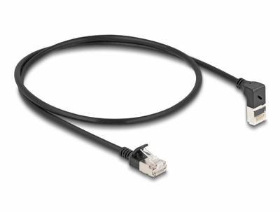 Delock 80286 RJ45 Netzwerkkabel, Patchkabel CAT 6a S/FTP 0.50 m Schwarz 1 St.