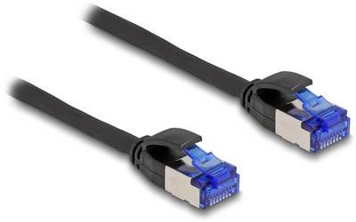 Delock 80227 RJ45 Netzwerkkabel, Patchkabel CAT 6a S/FTP 1.00 m Schwarz 1 St.
