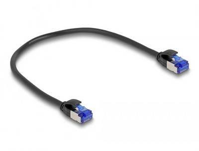 Delock 80225 RJ45 Netzwerkkabel, Patchkabel CAT 6a S/FTP 0.25 m Schwarz 1 St.