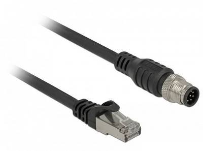 Delock 84924 RJ45 / M12 Netzwerkkabel, Patchkabel CAT 5e S/FTP 3.00 m Schwarz 1 St.