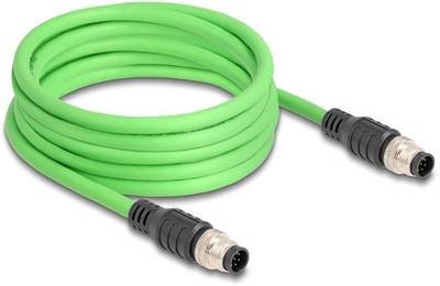 Delock 80412 M12 Netzwerkkabel, Patchkabel SF/UTP 2.00 m Grün 1 St.
