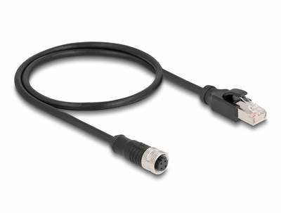 Delock 60072 RJ45 / M12 Netzwerk Adapter S/FTP 0.50 m Schwarz 1 St.