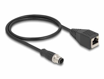 Delock 60067 RJ45 / M12 Netzwerk Adapter S/FTP 0.50 m Schwarz 1 St.