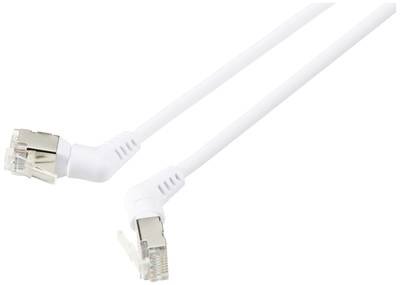 Renkforce RF-6071566 RJ45 Netzwerkkabel, Patchkabel CAT 6a F/UTP 1.00 m Weiß Steckkontakte 360° drehbar, Gewinkelter Kab