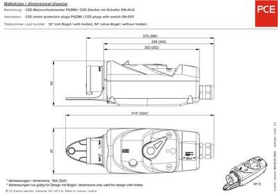 PCE 54025025 CEE Motorschutzstecker 32 A 5polig 400 V 1 St.