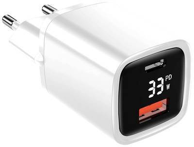 Eaxus Dual Port USB Ladegerät 33 W 1x USB-A, 1x USB-C® Weiß Innenbereich