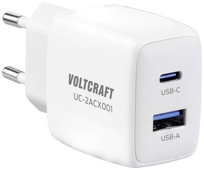 VOLTCRAFT UC-2ACX001 USB Ladegerät 25 W Innenbereich Ausgangsstrom (max.) 2.08 A 2 x 1x USB-A, 1x USB-C® GaN