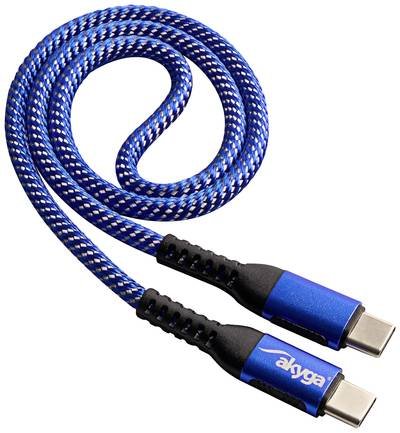 Akyga USB-Kabel USB-C® Stecker, USB-C® Stecker 0.50 m Blau AK-USB-36