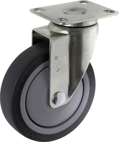 TOOLCRAFT TO-5137917 Lenkrolle TPR 100 mm mit Anschraubplatte Tragfähigkeit (max.): 65 kg