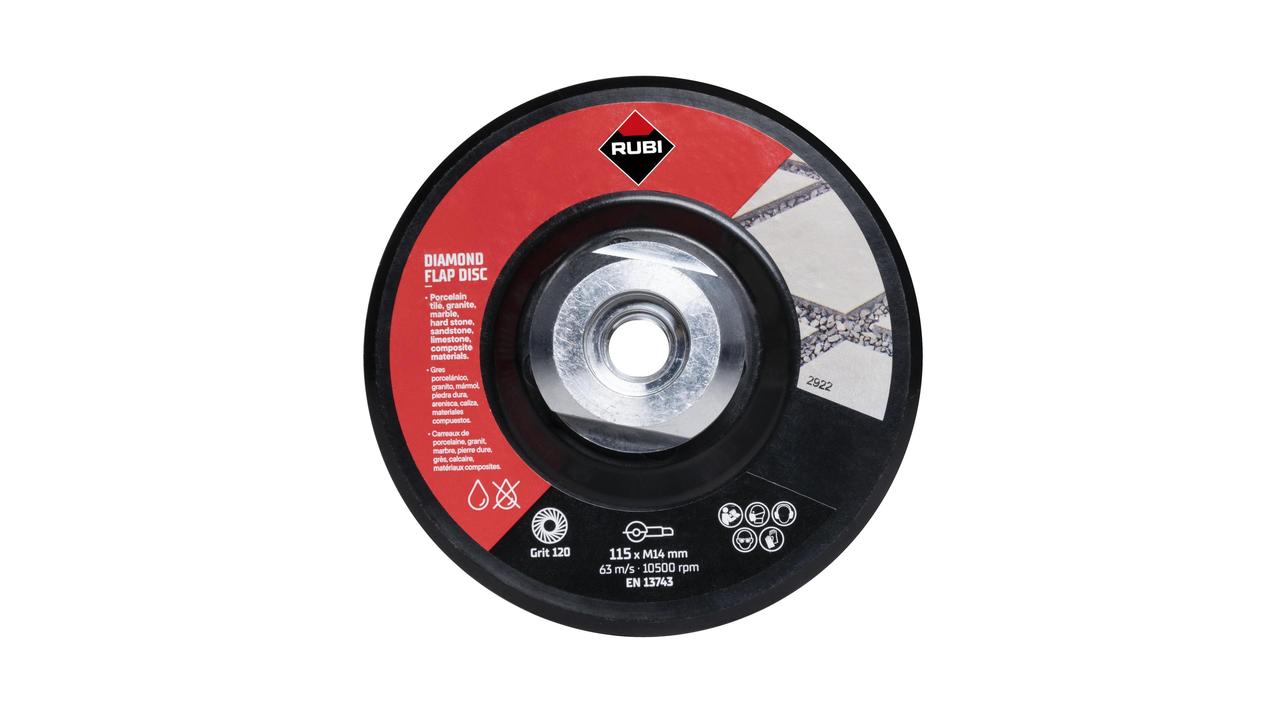 Disco laminado Rubí 100/120 grit med.ø115mm m14 • Herramientas Bazarot