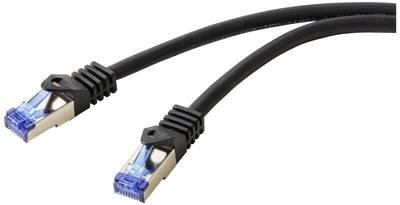 Renkforce RF-5771526 RJ45 Netzwerkkabel, Patchkabel CAT 6a S/FTP 0.50 m Schwarz Halogenfrei 1 St.