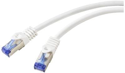 Renkforce RF-5771522 RJ45 Netzwerkkabel, Patchkabel CAT 6a S/FTP 1.00 m Weiß Halogenfrei 1 St.