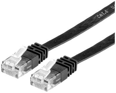VALUE Patchkabel Cat.6 (Class E) UTP, extra-flach, schwarz, 1 m