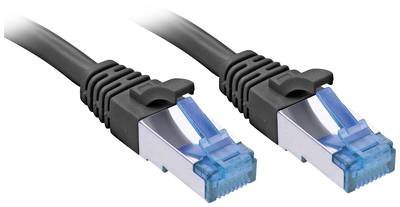 LINDY 47421 RJ45 Netzwerkkabel, Patchkabel CAT 6a S/FTP 25.00 m Schwarz 1 St.