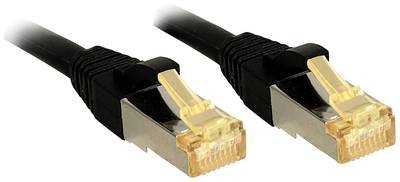 LINDY 47308 RJ45 Netzwerkkabel, Patchkabel CAT 6a (Rohkabel CAT 7) S/FTP 1.50 m Schwarz 1 St.