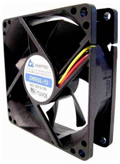 Chieftec AF-0625S PC-Gehäuse-Lüfter Schwarz (B x H x T) 60 x 60 x 25 mm