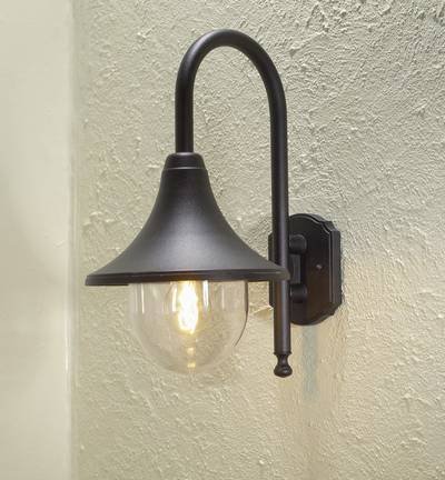 Konstsmide Bari 7237-750 Außenwandleuchte Energiesparlampe, LED E27 75 W Schwarz