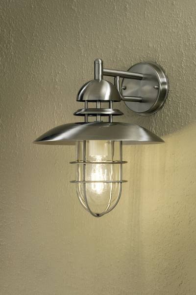 Konstsmide Sorrento 7319-000 Außenwandleuchte Energiesparlampe, LED E27 60 W Edelstahl