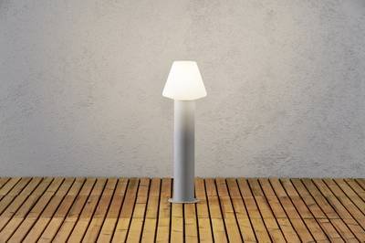 Konstsmide 7272-302 Barletta Außenstandleuchte Energiesparlampe E27 18 W Acrylglas matt, Grau