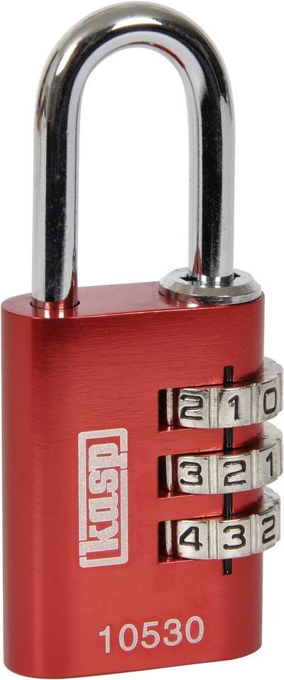 Kasp K10530REDD Vorhängeschloss 30 mm Rot Zahlenschloss