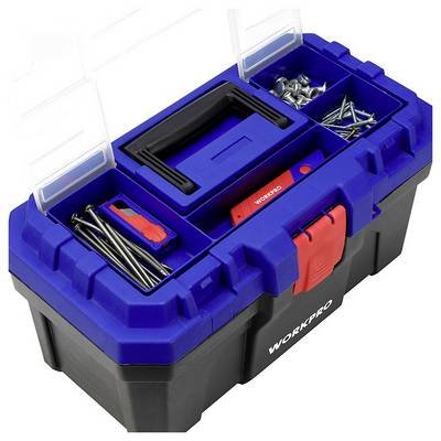 WorkPro WP283001 410 x 230 x 205 mm Werkzeugkasten unbestückt Blau, Schwarz