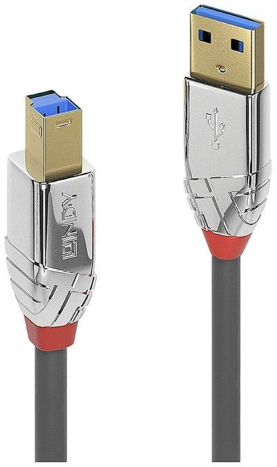LINDY USB-Kabel USB 3.2 Gen1 USB-A Stecker, USB-B Stecker 0.50 m Grau 36660