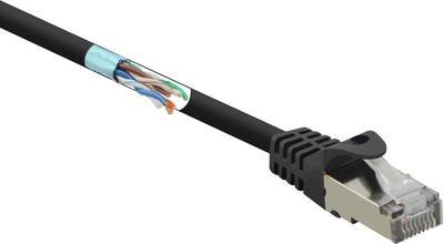 Renkforce RF-4732884 RJ45 Netzwerkkabel, Patchkabel CAT 5e F/UTP 5.00 m Schwarz mit Rastnasenschutz 1 St.