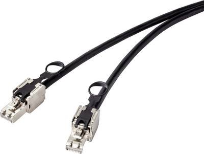 Renkforce RF-4538220 RJ45 Netzwerkkabel, Patchkabel CAT 6a S/FTP 20.00 m Schwarz mit Zugring zur Entriegelung 1 St.