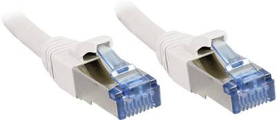 LINDY 47191 RJ45 Netzwerkkabel, Patchkabel CAT 6a S/FTP 0.50 m Weiß mit Rastnasenschutz 1 St.