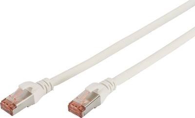 Digitus DK-1644-050/WH RJ45 Netzwerkkabel, Patchkabel CAT 6 S/FTP 5.00 m Weiß Flammwidrig, Folienschirm, Geflechtschirm,