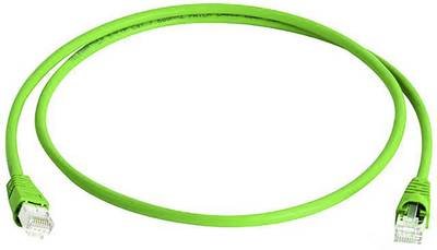 Telegärtner 100008982 RJ45 Netzwerkkabel, Patchkabel CAT 6a S/FTP 10.00 m Grün Flammwidrig, mit Rastnasenschutz, Paarsch