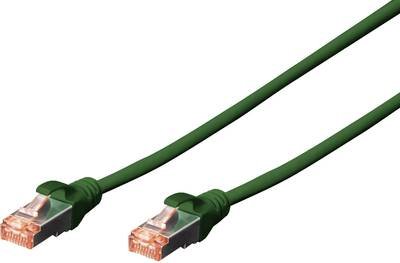Digitus DK-1644-005/G RJ45 Netzwerkkabel, Patchkabel CAT 6 S/FTP 0.50 m Grün Halogenfrei, verdrillte Paare, mit Rastnase