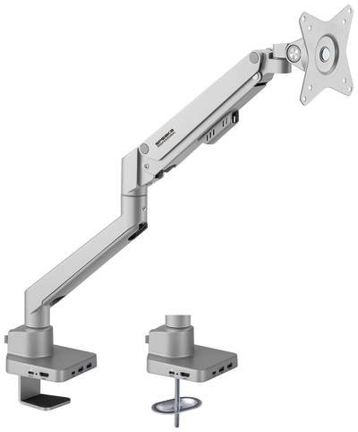 SpeaKa Professional Monitor-Tischhalterung SP-MM-600 1 Display(s) 43,2 cm (17") - 81,3 cm (32") Silber Rotierbar, Neigba