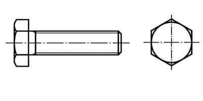 TOOLCRAFT 127227 Sechskantschraube M12 150 mm Außensechskant DIN 933 Stahl galvanisch verzinkt 50 St.