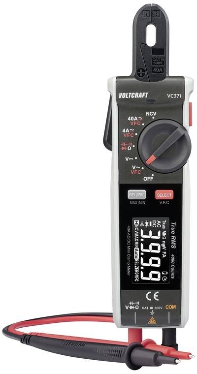 VOLTCRAFT VC-371 Stromzange kalibriert (ISO) digital CAT III 600 V Anzeige (Counts): 4000
