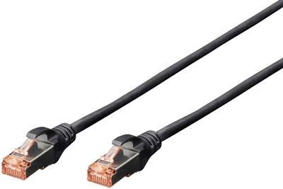 Digitus DK-1644-030/BL RJ45 Netzwerkkabel, Patchkabel CAT 6 S/FTP 3.00 m Schwarz Halogenfrei, verdrillte Paare, mit Rast