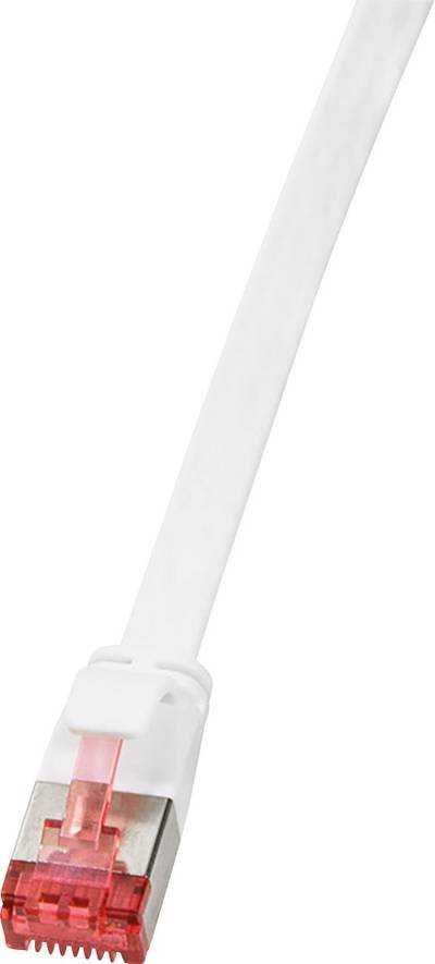 LogiLink CF2021S RJ45 Netzwerkkabel, Patchkabel CAT 6 U/FTP 0.50 m Weiß vergoldete Steckkontakte 1 St.