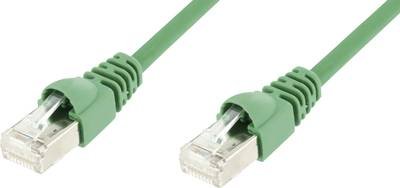 Telegärtner 100007965 RJ45 Netzwerkkabel, Patchkabel CAT 6a S/FTP 0.50 m Grün Flammwidrig, mit Rastnasenschutz, Flammwid