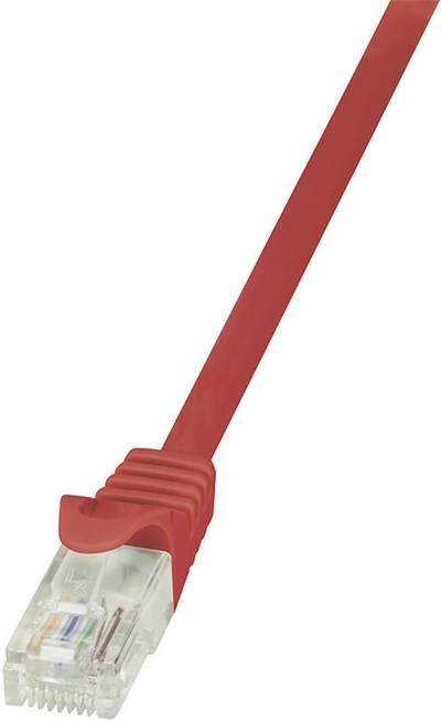 LogiLink CP1034U RJ45 Netzwerkkabel, Patchkabel CAT 5e U/UTP 1.00 m Rot mit Rastnasenschutz 1 St.