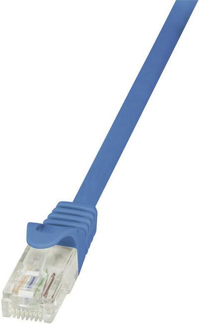 LogiLink CP2056U RJ45 Netzwerkkabel, Patchkabel CAT 6 U/UTP 2.00 m Blau mit Rastnasenschutz 1 St.