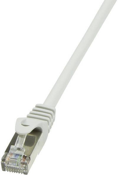 LogiLink CP2092S RJ45 Netzwerkkabel, Patchkabel CAT 6 F/UTP 10.00 m Grau mit Rastnasenschutz 1 St.