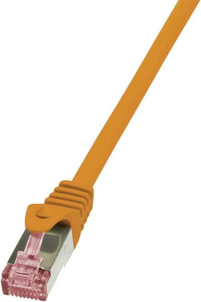 LogiLink CQ2078S RJ45 Netzwerkkabel, Patchkabel CAT 6 S/FTP 5.00 m Orange Flammwidrig, mit Rastnasenschutz 1 St.