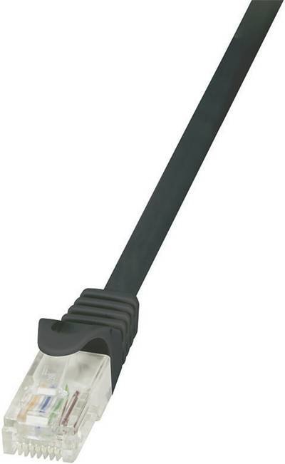 LogiLink CP2013U RJ45 Netzwerkkabel, Patchkabel CAT 6 U/UTP 0.25 m Schwarz mit Rastnasenschutz 1 St.