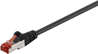 Digitus DK-1644-0025/BL RJ45 Netzwerkkabel, Patchkabel CAT 6 S/FTP 0.25 m Schwarz Halogenfrei, verdrillte Paare, mit Ras