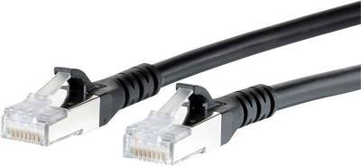 Metz Connect 1308455000-E RJ45 Netzwerkkabel, Patchkabel CAT 6a S/FTP 5.00 m Schwarz mit Rastnasenschutz 1 St.